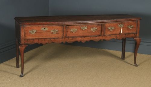 fig 1. Antique English Shropshire Georgian Oak 6ft 2” Dresser Base Sideboard (Circa 1770)