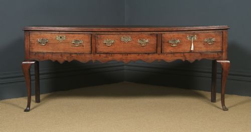 fig 2. Antique English Shropshire Georgian Oak 6ft 2” Dresser Base Sideboard (Circa 1770)