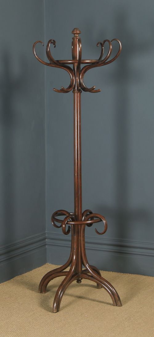 Antique English George V Bentwood Beech Coat, Hat, Stick & Umbrella Hallstand (Circa 1920)