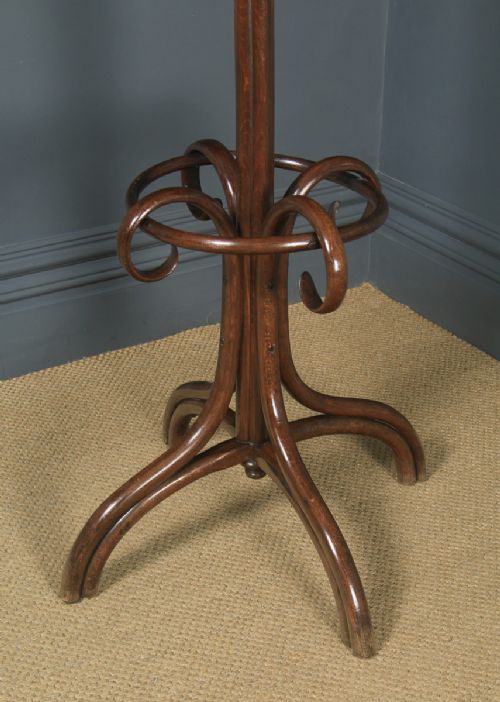fig 6. Antique English George V Bentwood Beech Coat, Hat, Stick & Umbrella Hallstand (Circa 1920)
