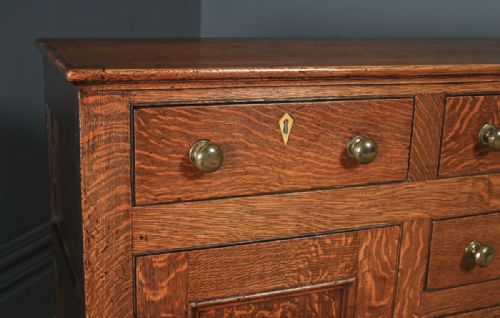 fig 5. Antique Welsh Georgian Oak Dresser Base Sideboard Cupboard (Circa 1810)