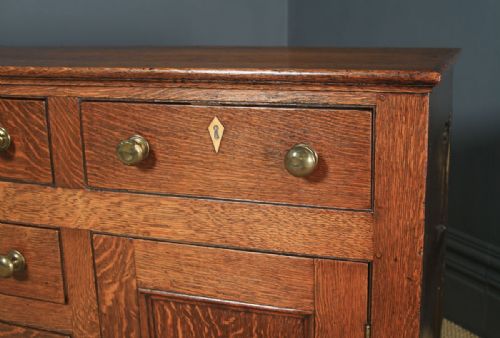fig 6. Antique Welsh Georgian Oak Dresser Base Sideboard Cupboard (Circa 1810)
