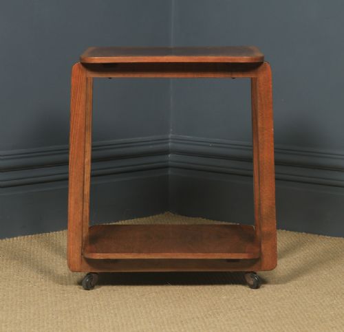 fig 2. Vintage Art Deco English Walnut Occasional Trolley Table (Circa 1935)