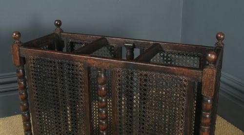 fig 3. Antique English Edwardian Oak Stick & Umbrella Hall Stand (Circa 1910)