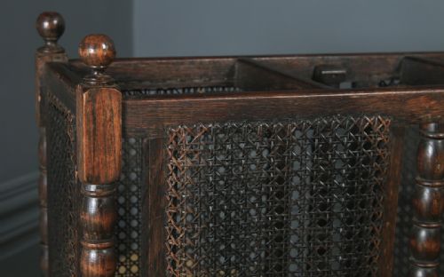 fig 6. Antique English Edwardian Oak Stick & Umbrella Hall Stand (Circa 1910)