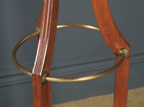 fig 5. Antique Edwardian Mahogany & Brass Arts & Crafts Revolving Coat, Hat, Stick & Umbrella Hall Stand (Circa 1910)