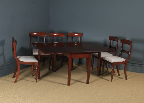 fig 1. Antique English Georgian Cuban Mahogany Pembroke Drop Leaf Dining Table (Circa 1770)
