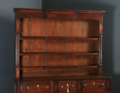 fig 2. Antique Welsh Anglesey Georgian Oak Breakfront Sideboard Dresser Base & Rack (Circa 1830)