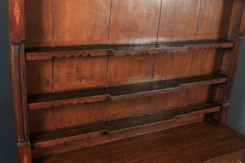 fig 4. Antique Welsh Anglesey Georgian Oak Breakfront Sideboard Dresser Base & Rack (Circa 1830)