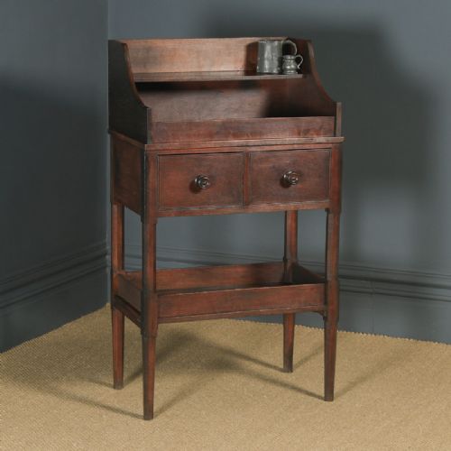 Antique English Georgian Regency Oak Wash Stand Display Table (Circa 1820)