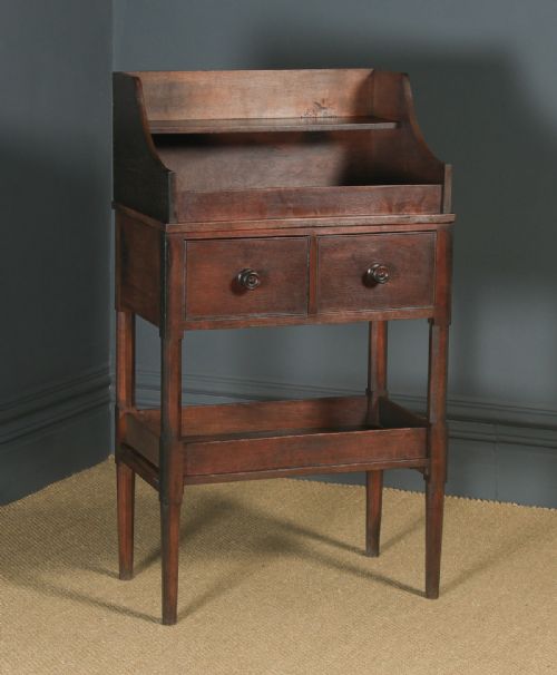fig 2. Antique English Georgian Regency Oak Wash Stand Display Table (Circa 1820)