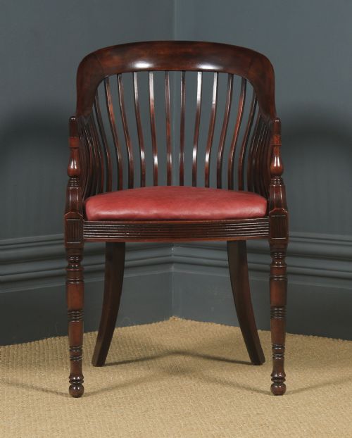fig 1. Antique English Victorian Arts & Crafts Morris & Co. Mahogany Occasional Salon Desk Office Arm Chair (Circa 1890)