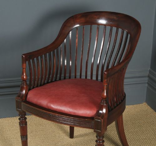 fig 2. Antique English Victorian Arts & Crafts Morris & Co. Mahogany Occasional Salon Desk Office Arm Chair (Circa 1890)