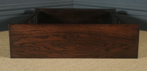 fig 4. Antique English Georgian Style Oak Open 3ft Bookcase Shelf (Circa 1920)