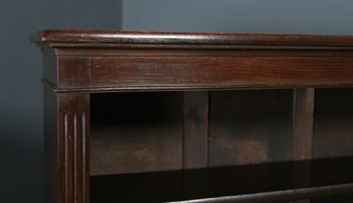 fig 8. Antique English Georgian Style Oak Open 3ft Bookcase Shelf (Circa 1920)