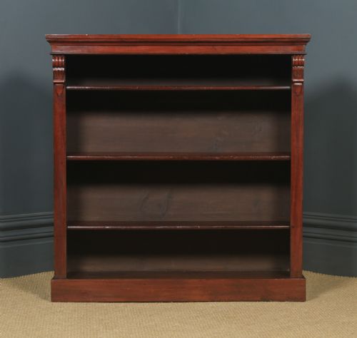 fig 2. Antique English Victorian Georgian Style Mahogany Open 3ft 6” Bookcase (Circa 1880)