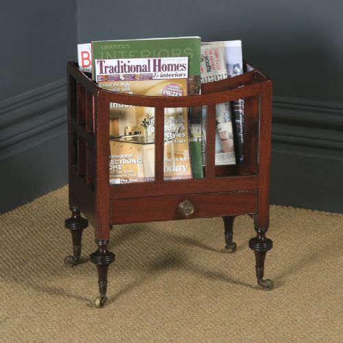 fig 6. Small Antique English Georgian Regency Mahogany Canterbury Magazine Rack Tidy (Circa 1830)
