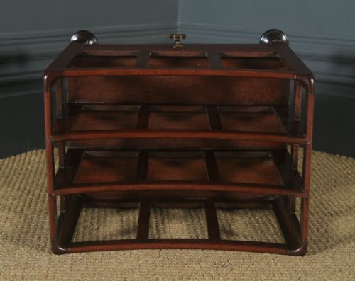 fig 4. Small Antique English Georgian Regency Mahogany Canterbury Magazine Rack Tidy (Circa 1830)
