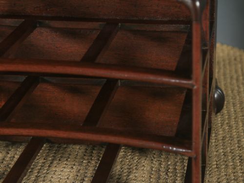 fig 8. Small Antique English Georgian Regency Mahogany Canterbury Magazine Rack Tidy (Circa 1830)
