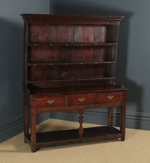 Antique Welsh Georgian Oak Dresser Base Sideboard Potboard & Rack (Circa 1780)