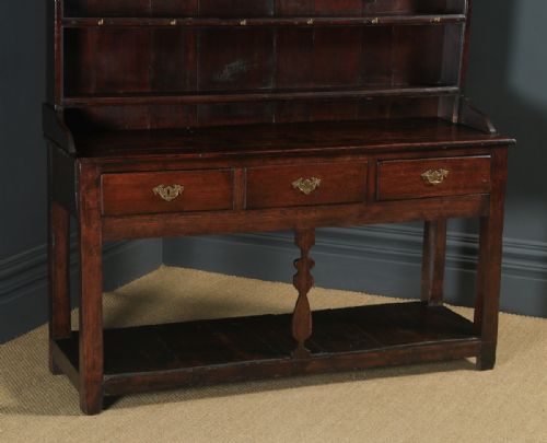 fig 2. Antique Welsh Georgian Oak Dresser Base Sideboard Potboard & Rack (Circa 1780)