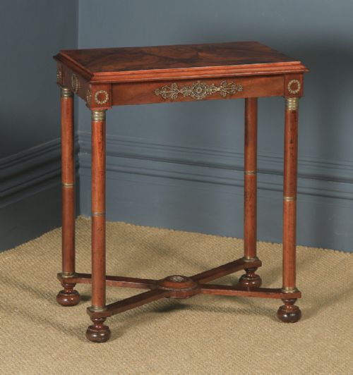 fig 3. French Empire Burr Walnut and Brass Occasional Table C1860