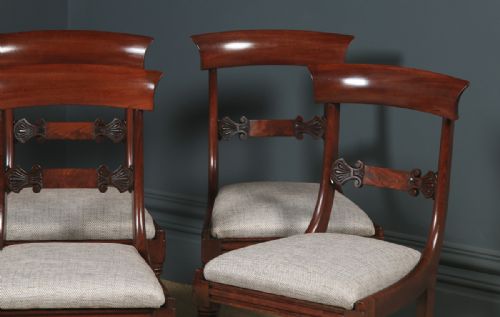 fig 2. Antique English William IV Set of Six 6 Mahogany Bar Back Dining Chairs (Circa 1830)