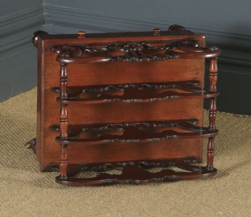 fig 2. Antique English Victorian Mahogany Canterbury Magazine Rack Tidy (Circa 1850)