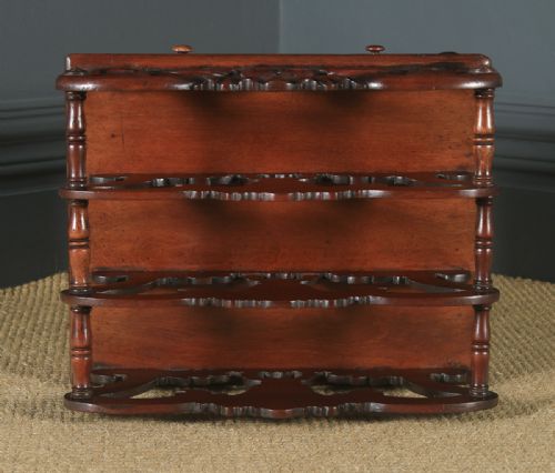 fig 3. Antique English Victorian Mahogany Canterbury Magazine Rack Tidy (Circa 1850)