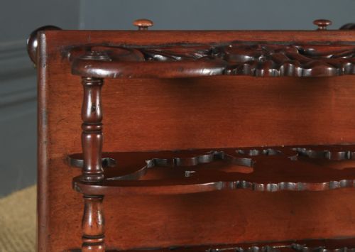 fig 4. Antique English Victorian Mahogany Canterbury Magazine Rack Tidy (Circa 1850)