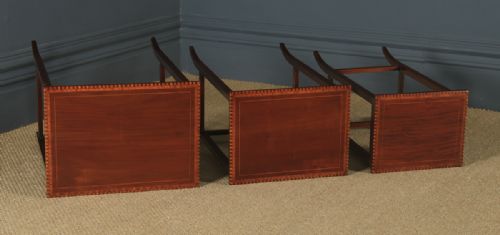 fig 4. Antique English Edwardian Regency Style Mahogany Inlaid Nest of Three 3 Tables (Circa 1910)