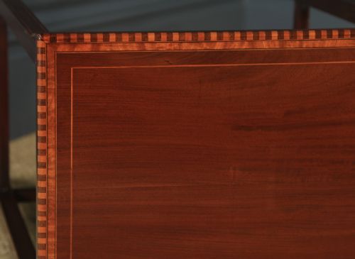 fig 5. Antique English Edwardian Regency Style Mahogany Inlaid Nest of Three 3 Tables (Circa 1910)