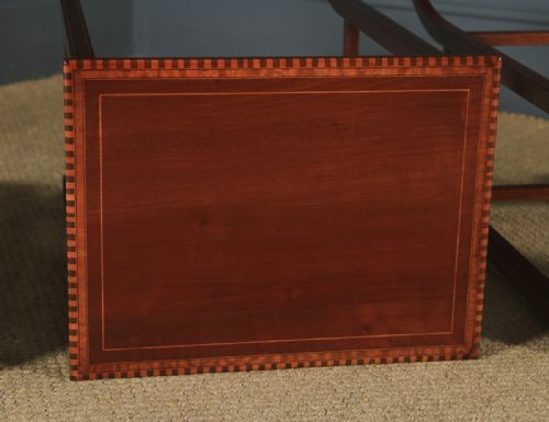 fig 6. Antique English Edwardian Regency Style Mahogany Inlaid Nest of Three 3 Tables (Circa 1910)