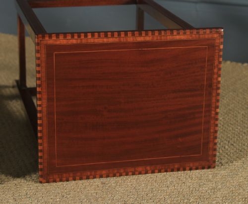 fig 7. Antique English Edwardian Regency Style Mahogany Inlaid Nest of Three 3 Tables (Circa 1910)