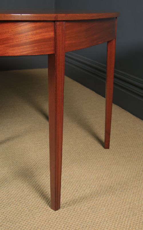 fig 3. Antique English Georgian Flame Mahogany Extendable ‘D’ End Dining Table Seats 8 Persons (Circa 1800)