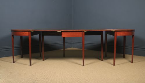 fig 4. Antique English Georgian Flame Mahogany Extendable ‘D’ End Dining Table Seats 8 Persons (Circa 1800)