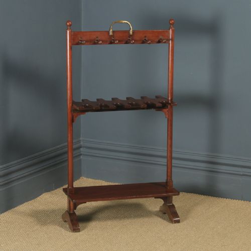 Antique English Georgian Mahogany Riding Welly Walking Boot & Whip Rack Stand (Circa 1830)