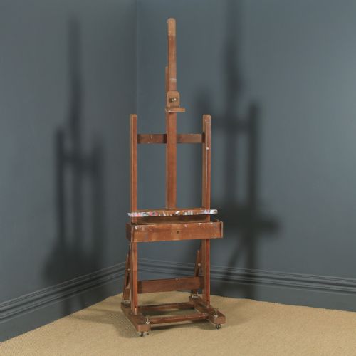 Large English George V Beech Adjustable Artists Picture Painting Studio Easel (Circa 1930)