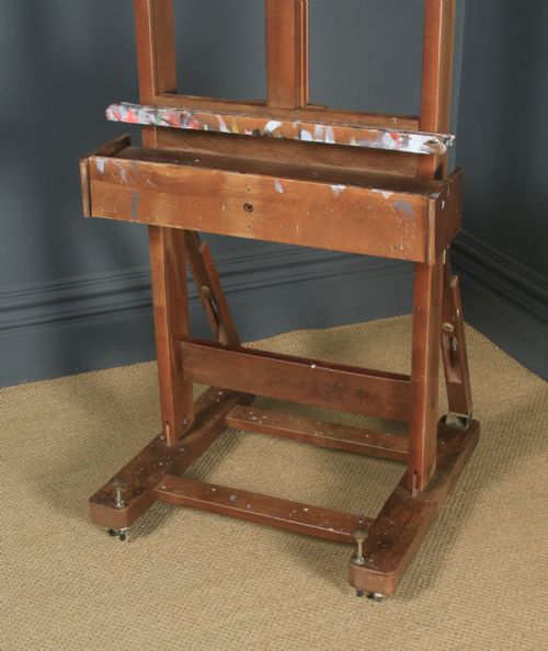 fig 2. Large English George V Beech Adjustable Artists Picture Painting Studio Easel (Circa 1930)