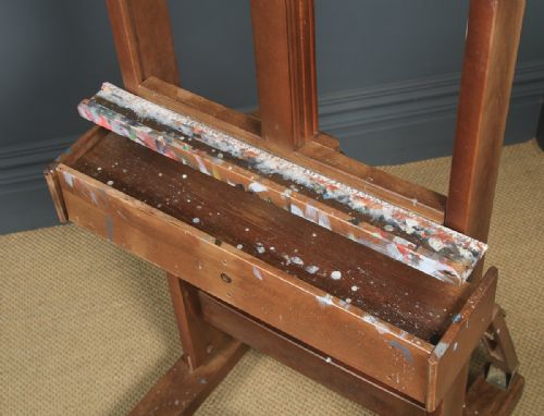 fig 6. Large English George V Beech Adjustable Artists Picture Painting Studio Easel (Circa 1930)