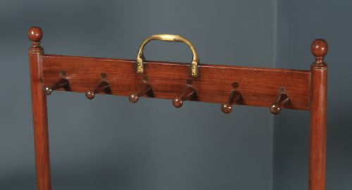 fig 4. Antique English Georgian Mahogany Riding Welly Walking Boot & Whip Rack Stand (Circa 1830)
