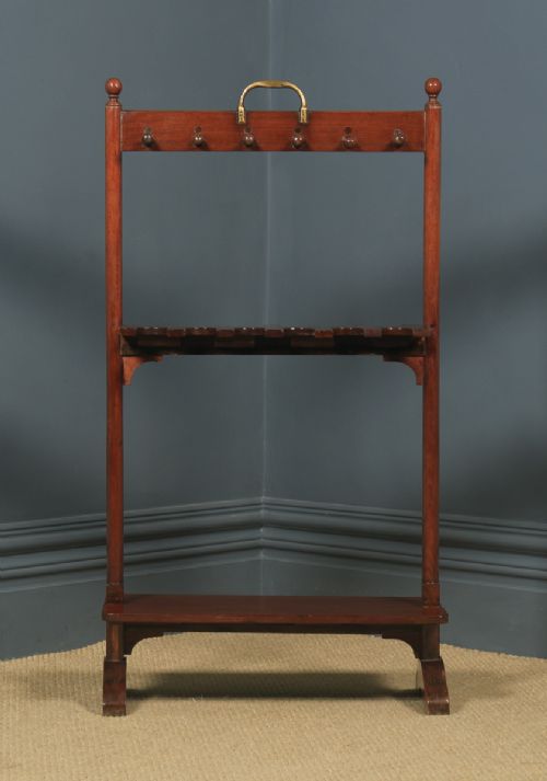 fig 6. Antique English Georgian Mahogany Riding Welly Walking Boot & Whip Rack Stand (Circa 1830)