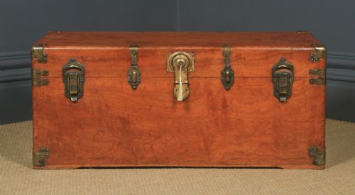 fig 1. Antique Chinese Victorian Camphor Wood Campaign Chest / Trunk / Ottoman (Circa 1880)