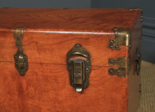 fig 2. Antique Chinese Victorian Camphor Wood Campaign Chest / Trunk / Ottoman (Circa 1880)