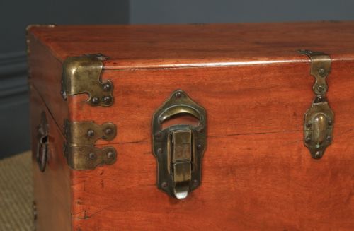 fig 3. Antique Chinese Victorian Camphor Wood Campaign Chest / Trunk / Ottoman (Circa 1880)