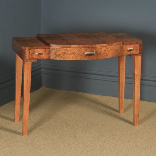 Antique English Art Deco 3ft 6” Figured Walnut Writing Desk (Circa 1930)