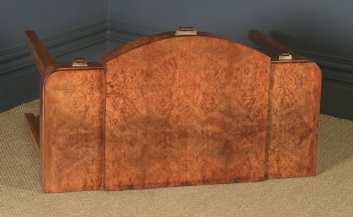 fig 2. Antique English Art Deco 3ft 6” Figured Walnut Writing Desk (Circa 1930)