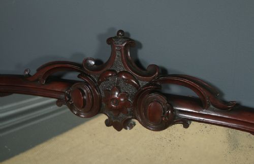fig 1. Antique Victorian Mahogany 5ft 8” Wall Hanging Overmantle Mirror (Circa 1860)