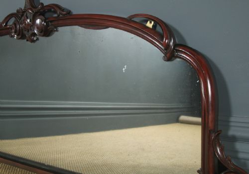 fig 2. Antique Victorian Mahogany 5ft 8” Wall Hanging Overmantle Mirror (Circa 1860)