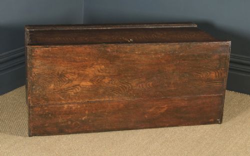 fig 3. Large Antique English Victorian Mariners Pitch Pine Blanket Box Chest Trunk (Circa 1860)